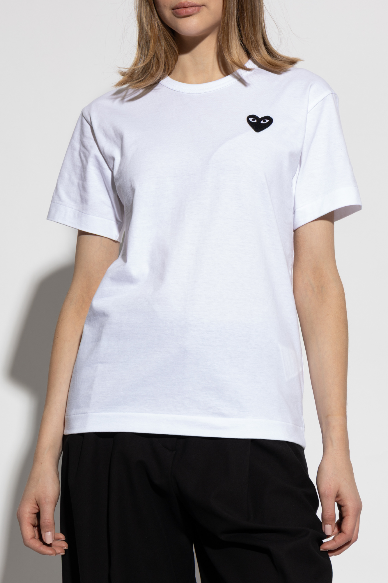 White T-shirt with logo patch Comme des Garçons Play